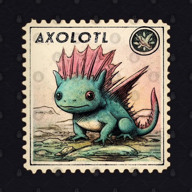 Axolotl Stamp by nonbeenarydesigns